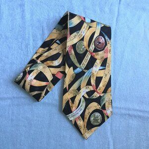 Nicole Miller 1990 Money Themed Silk Tie